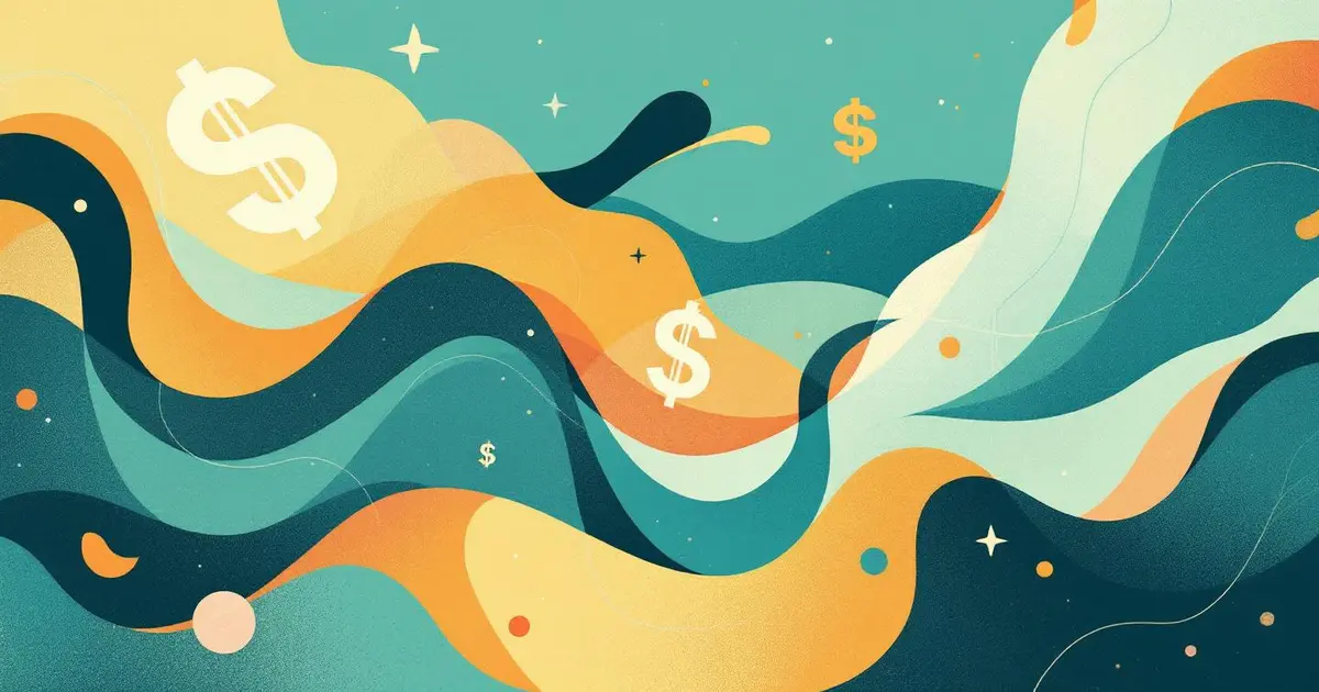 Abstract geometric illustration representing rehab costs and insurance coverage - teal and amber financial medical imagery